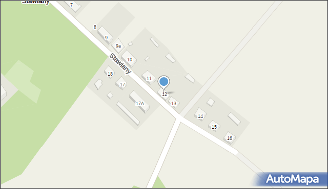 Stawiany, Stawiany, 12, mapa Stawiany