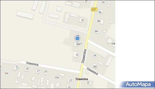 Stawiska, Stawiska, 33A, mapa Stawiska