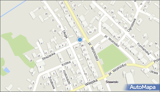 Stawiski, Strażacka, 1, mapa Stawiski