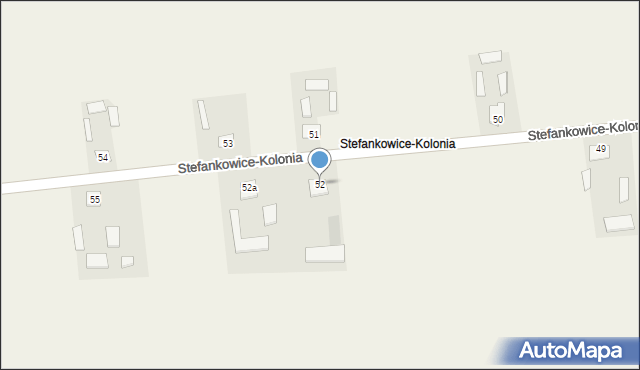 Stefankowice-Kolonia, Stefankowice-Kolonia, 52, mapa Stefankowice-Kolonia