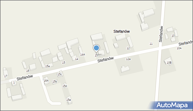 Stefanów, Stefanów, 13, mapa Stefanów