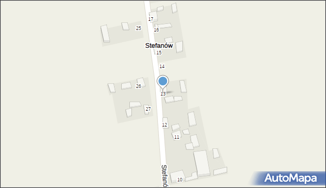 Stefanów, Stefanów, 13, mapa Stefanów