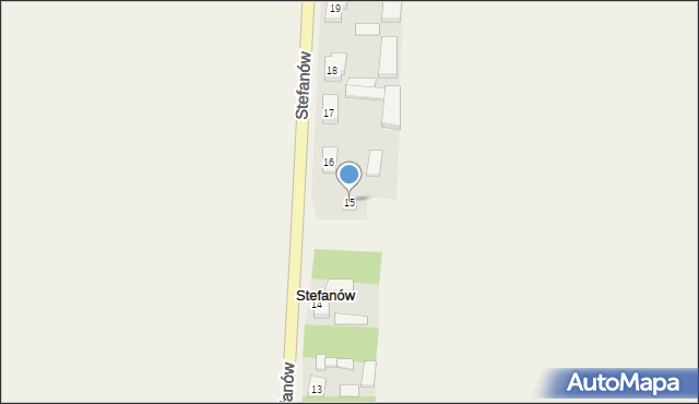 Stefanów, Stefanów, 15, mapa Stefanów