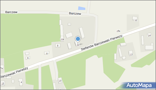 Stefanów Barczewski Pierwszy, Stefanów Barczewski Pierwszy, 11, mapa Stefanów Barczewski Pierwszy