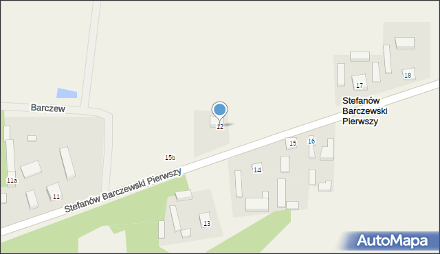 Stefanów Barczewski Pierwszy, Stefanów Barczewski Pierwszy, 12, mapa Stefanów Barczewski Pierwszy