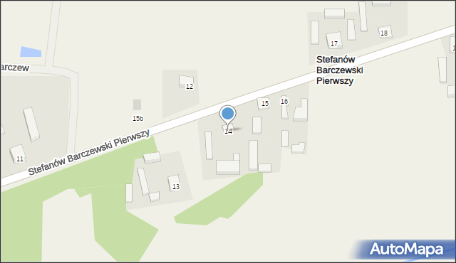 Stefanów Barczewski Pierwszy, Stefanów Barczewski Pierwszy, 14, mapa Stefanów Barczewski Pierwszy