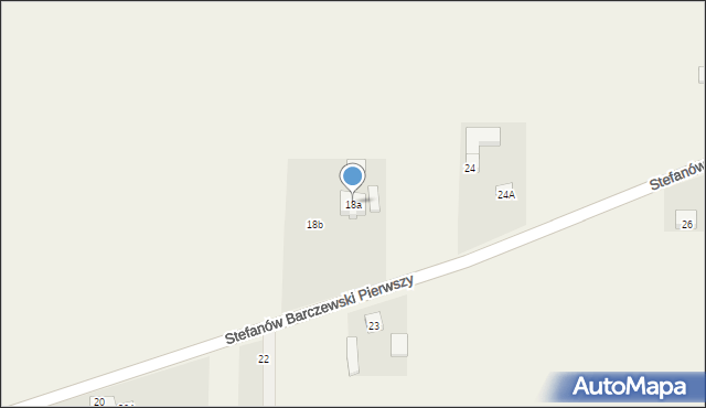 Stefanów Barczewski Pierwszy, Stefanów Barczewski Pierwszy, 18a, mapa Stefanów Barczewski Pierwszy