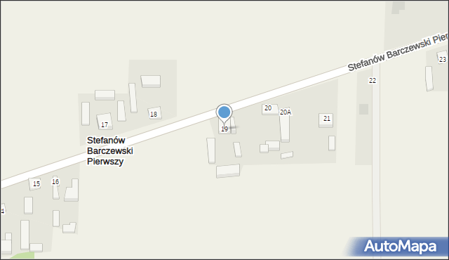 Stefanów Barczewski Pierwszy, Stefanów Barczewski Pierwszy, 19, mapa Stefanów Barczewski Pierwszy