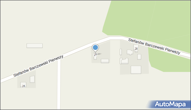 Stefanów Barczewski Pierwszy, Stefanów Barczewski Pierwszy, 27, mapa Stefanów Barczewski Pierwszy