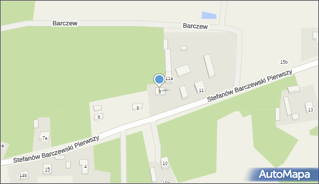 Stefanów Barczewski Pierwszy, Stefanów Barczewski Pierwszy, 9, mapa Stefanów Barczewski Pierwszy