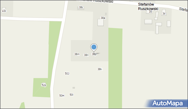 Stefanów Ruszkowski, Stefanów Ruszkowski, 38p, mapa Stefanów Ruszkowski