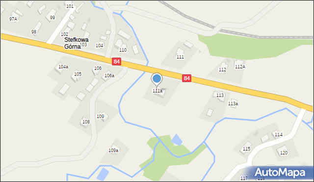 Stefkowa, Stefkowa, 111a, mapa Stefkowa