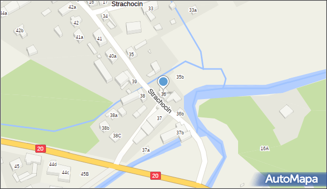 Strachocin, Strachocin, 36, mapa Strachocin