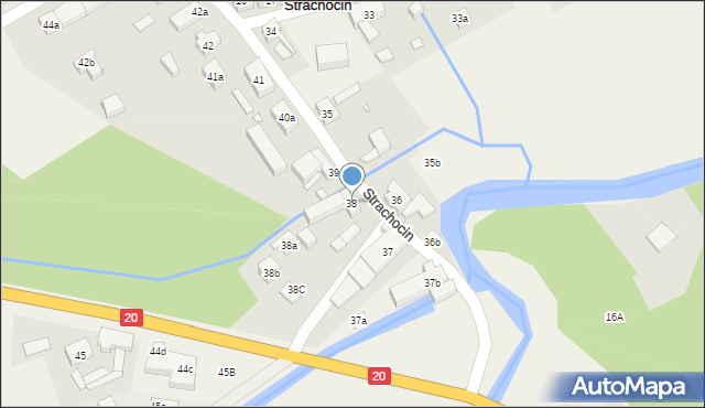 Strachocin, Strachocin, 38, mapa Strachocin