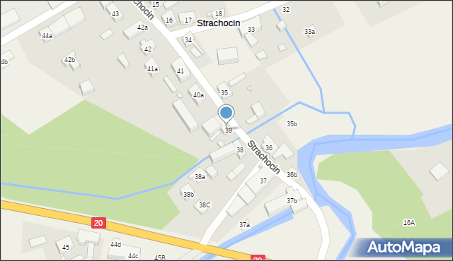 Strachocin, Strachocin, 40, mapa Strachocin