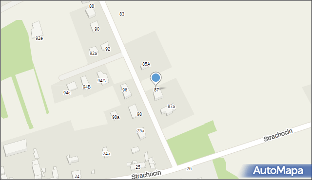 Strachocin, Strachocin, 87, mapa Strachocin