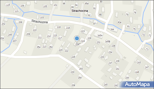 Strachocina, Strachocina, 224, mapa Strachocina