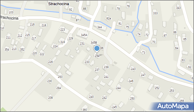 Strachocina, Strachocina, 234, mapa Strachocina