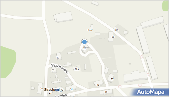 Strachomino, Strachomino, 32, mapa Strachomino