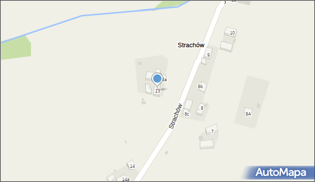 Strachów, Strachów, 13, mapa Strachów