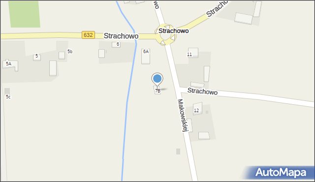 Strachowo, Strachowo, 7B, mapa Strachowo
