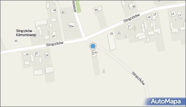 Strączków, Strączków, 22, mapa Strączków