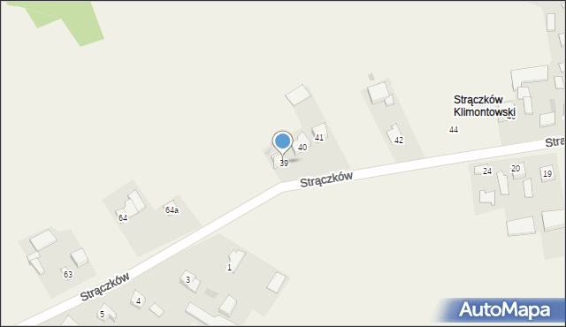 Strączków, Strączków, 39, mapa Strączków