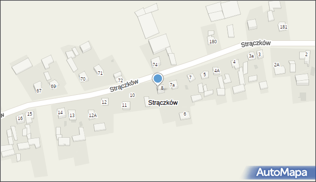 Strączków, Strączków, 9, mapa Strączków