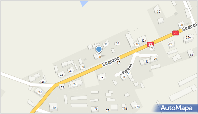 Strączno, Strączno, 38, mapa Strączno