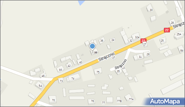 Strączno, Strączno, 38A, mapa Strączno