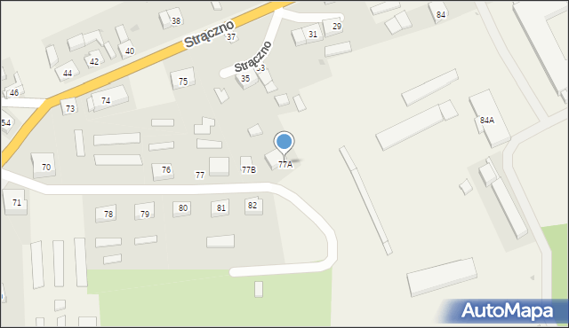 Strączno, Strączno, 77A, mapa Strączno