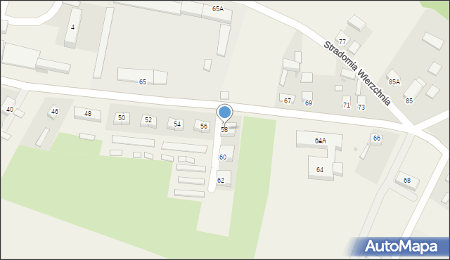 Stradomia Wierzchnia, Stradomia Wierzchnia, 58, mapa Stradomia Wierzchnia