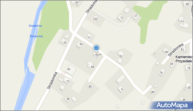 Stradomka, Stradomka, 74, mapa Stradomka