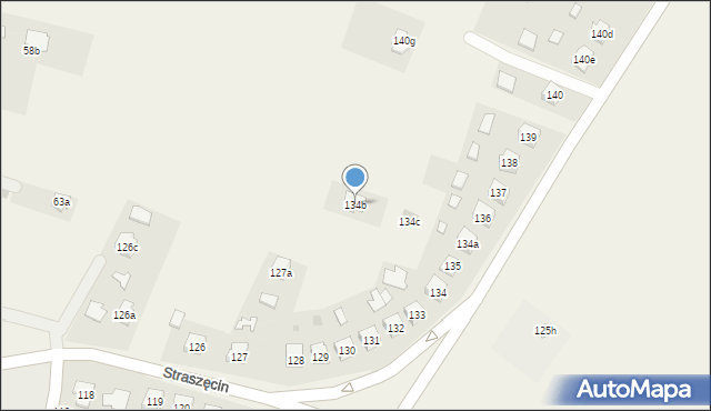 Straszęcin, Straszęcin, 134b, mapa Straszęcin