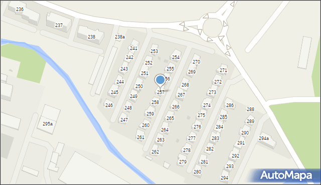 Straszęcin, Straszęcin, 257, mapa Straszęcin