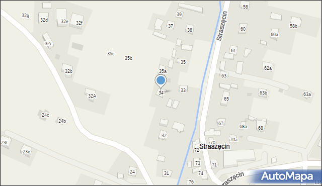 Straszęcin, Straszęcin, 34, mapa Straszęcin