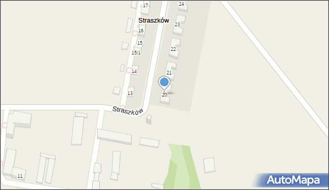 Straszków, Straszków, 20, mapa Straszków