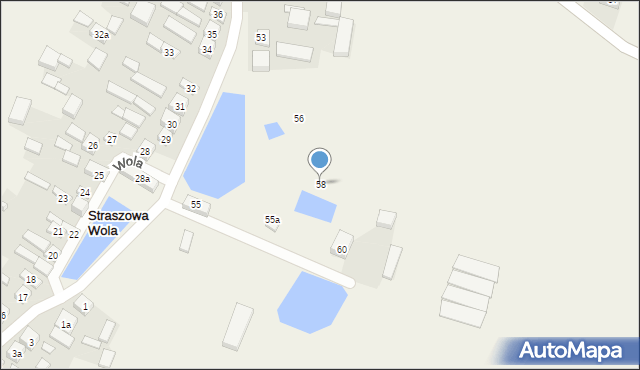 Straszowa Wola, Straszowa Wola, 58, mapa Straszowa Wola