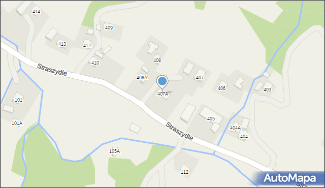 Straszydle, Straszydle, 407A, mapa Straszydle