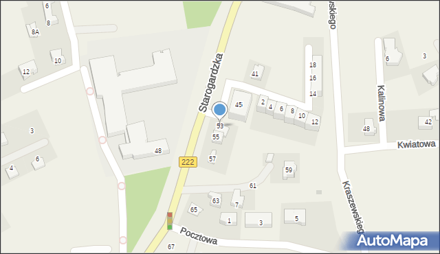 Straszyn, Starogardzka, 53, mapa Straszyn