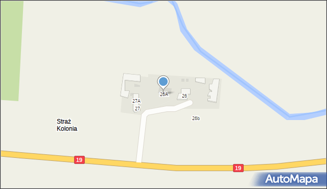 Straż, Straż, 26A, mapa Straż