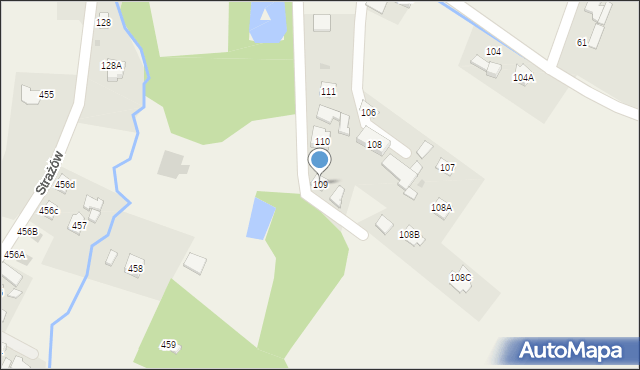 Strażów, Strażów, 109, mapa Strażów