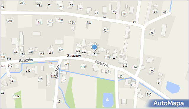 Strażów, Strażów, 121, mapa Strażów