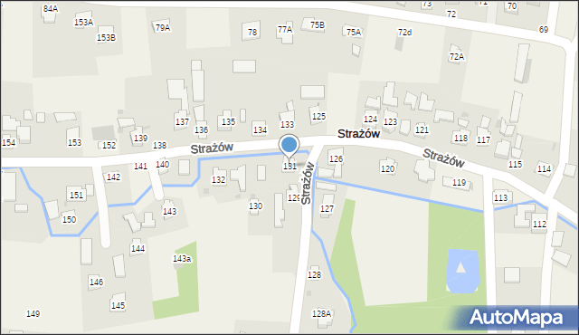 Strażów, Strażów, 131, mapa Strażów