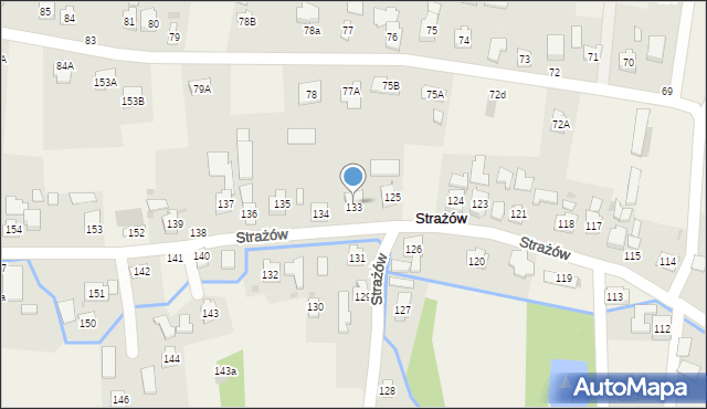 Strażów, Strażów, 134A, mapa Strażów