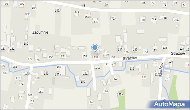 Strażów, Strażów, 152a, mapa Strażów
