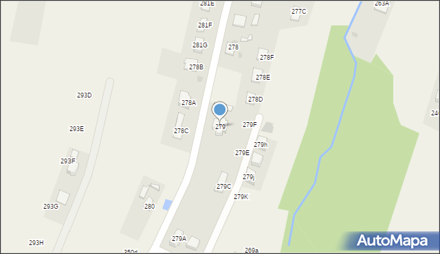 Strażów, Strażów, 279, mapa Strażów