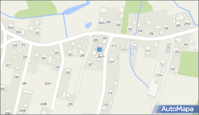 Strażów, Strażów, 281, mapa Strażów