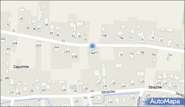 Strażów, Strażów, 79A, mapa Strażów