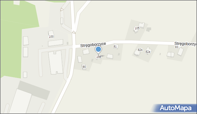 Stręgoborzyce, Stręgoborzyce, 108, mapa Stręgoborzyce